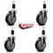 Service Caster 5'' Black Poly Wheel Swivel 1-3/8'' Expanding Stem Caster Set, 4PK SCC-EX20S514-PPUB-BLK-138-4 - alternate 3